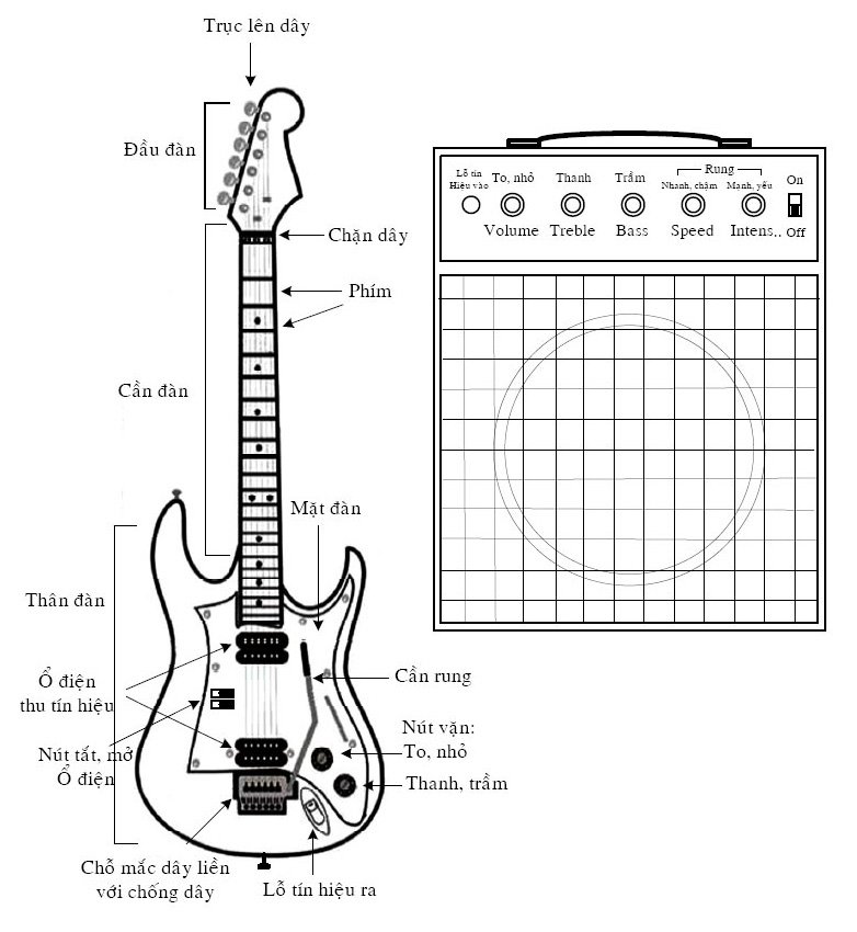 Sử dụng đàn guitar điện với ampli đơn giản